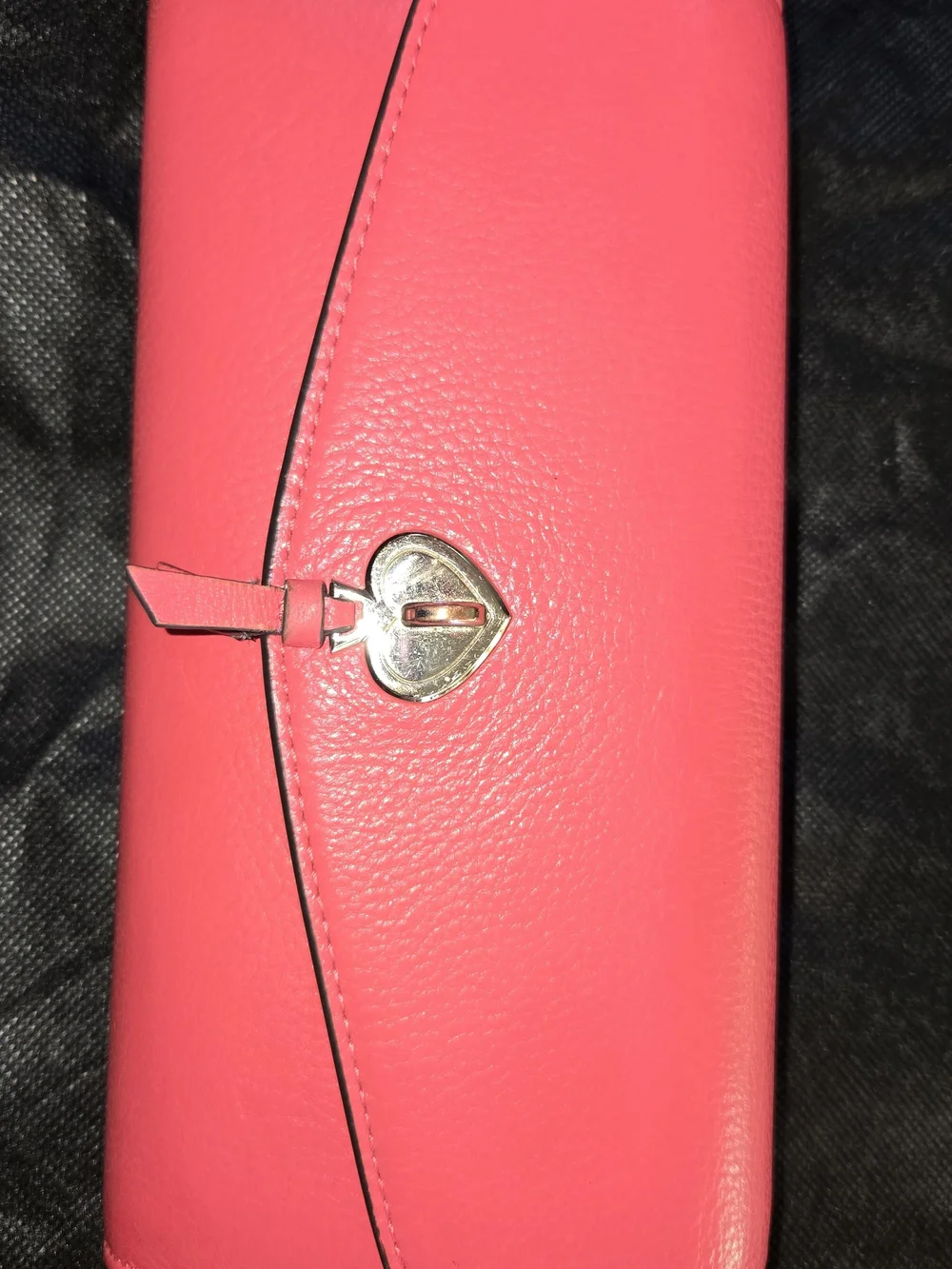 Kate Spade Marti Large Slim Flap Wallet Pebbled Leather Pink Coral K6402